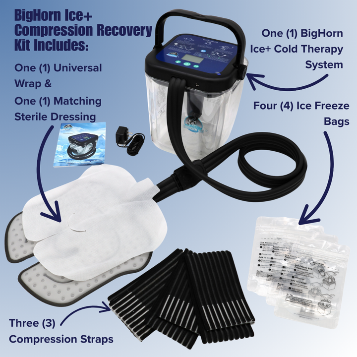 BigHorn Ice+ Portable Cold Compression Therapy System Kit w/ Universal Pad
