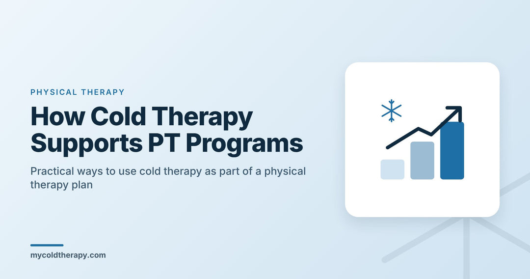 How cold therapy supports physical therapy programs: progress chart with snowflake, from My Cold Therapy