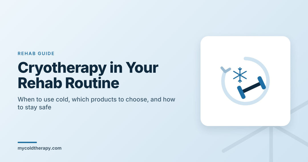 Cryotherapy in your rehab routine: snowflake and dumbbell in a routine cycle, from My Cold Therapy