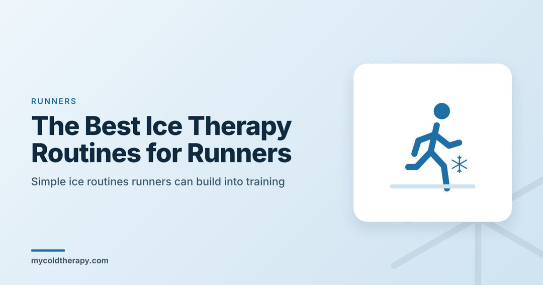 Ice therapy routines for runners: runner with snowflake graphic from My Cold Therapy