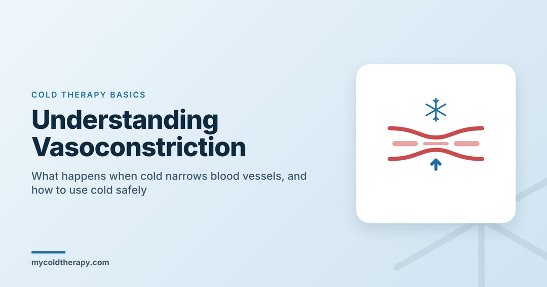 Understanding vasoconstriction: illustration of a blood vessel narrowing under cold, from My Cold Therapy