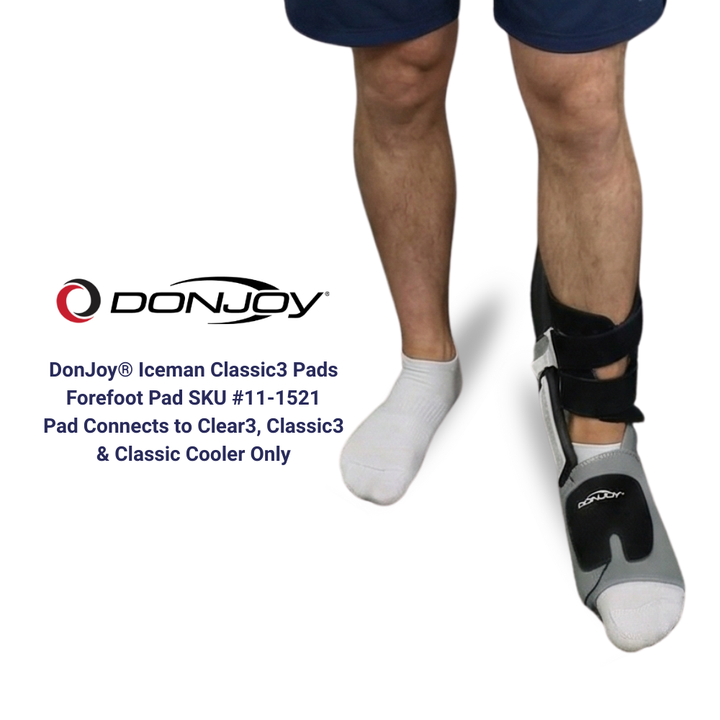 DonJoy Iceman Classic3 forefoot cold therapy pad on foot, Supply Cold Therapy product image