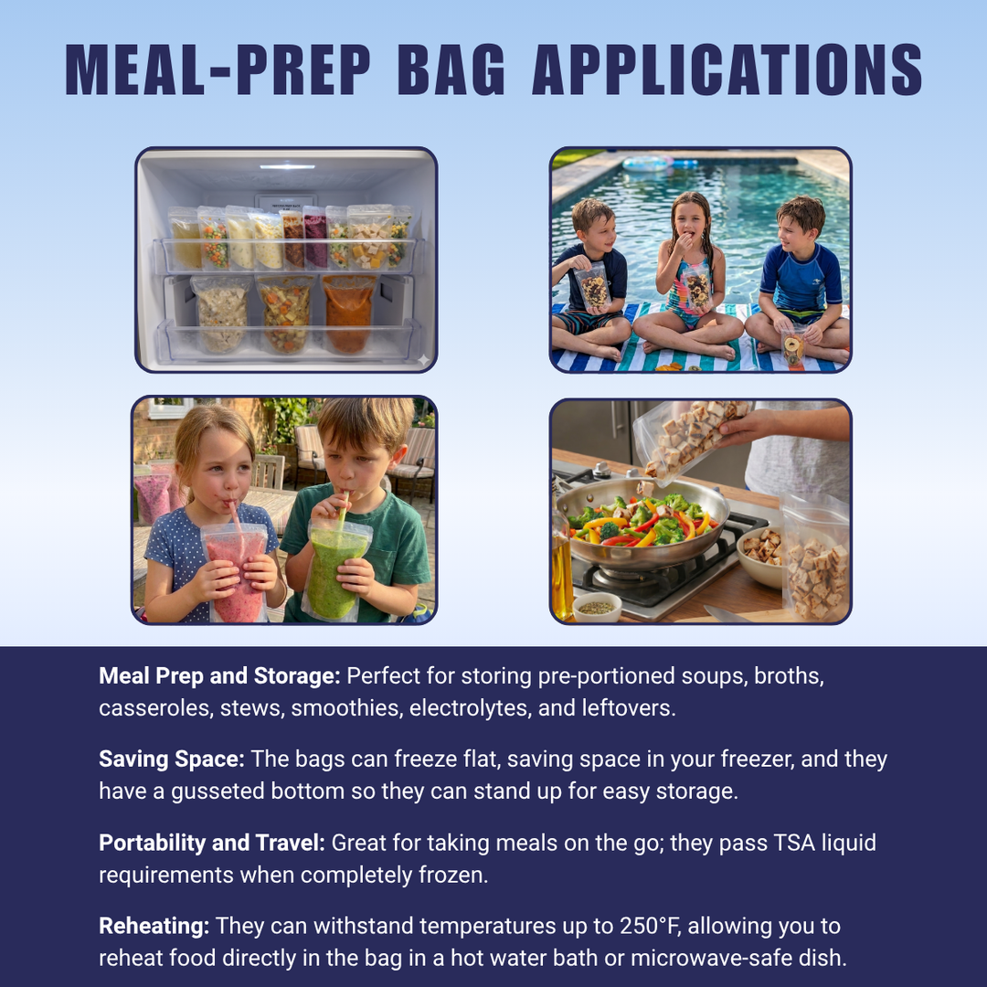Meal-Prep Bags by Omni Ice™ Freeze & Reheat Variety Pack (12 bags 3 sizes)