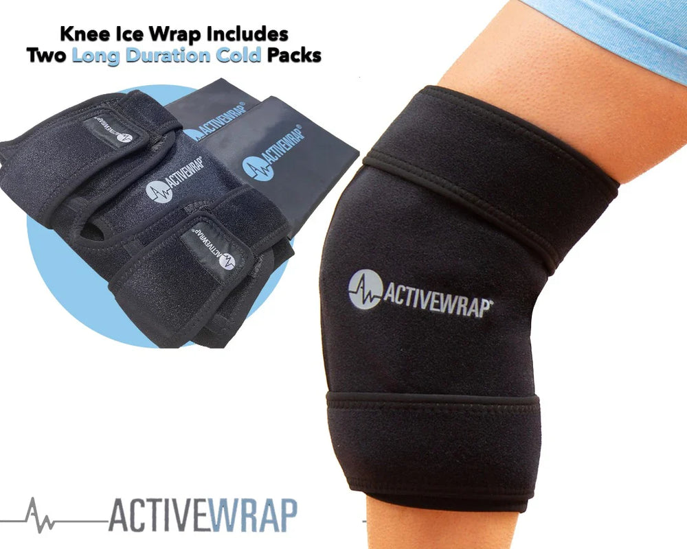 ActiveWrap® Pro 2-4 Hour Knee Ice Wrap & Two (2) Long Duration 7"x10" Cold Pack Inserts - My Cold Therapy 