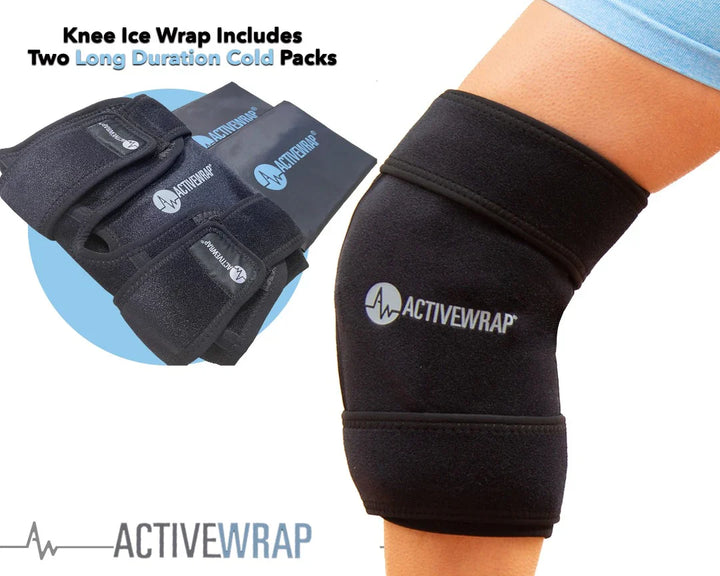 ActiveWrap® Pro 2-4 Hour Knee Ice Wrap & Two (2) Long Duration 7"x10" Cold Pack Inserts - My Cold Therapy 