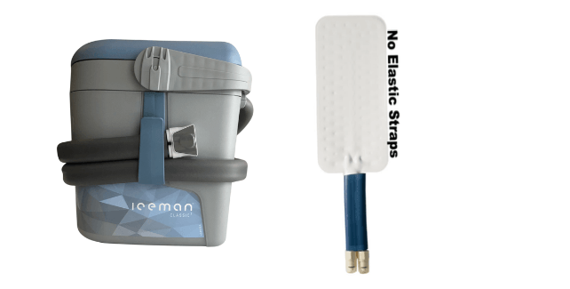 DonJoy Iceman Classic 3 cold therapy unit with rectangular wrap-on pad, no elastic straps
