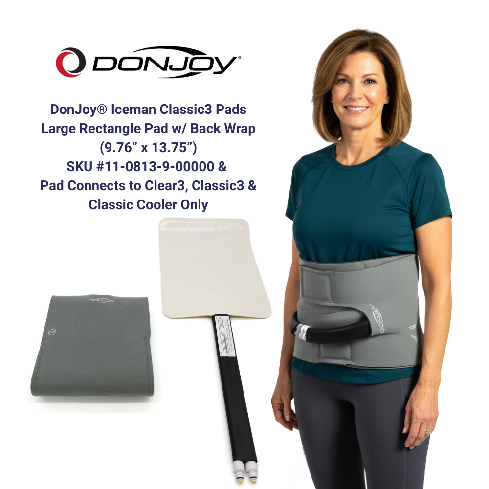 Donjoy® IceMan Classic3 Wrap-On Pads - 11-0813-9-00000 & 11-0614-9-00000 Donjoy® IceMan Classic3 Wrap-On Pads - Large Rectangular Pad & Compressive Spine Wrap 99.99 by My Cold Therapy 