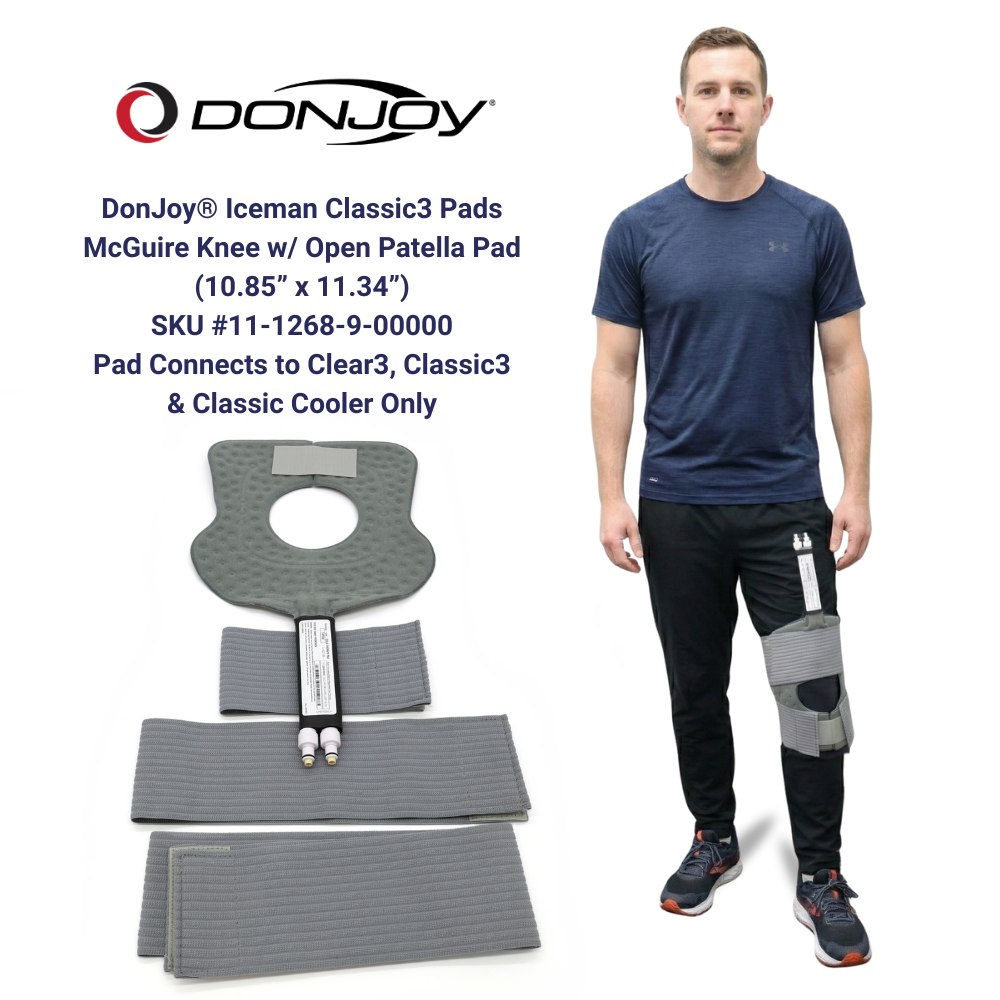 Donjoy® IceMan Classic3 Wrap-On Pads - 11-1268-9-00000 Donjoy® IceMan Classic3 Wrap-On Pads - McGuire Knee with Open Patella Pad 49.99 by My Cold Therapy 