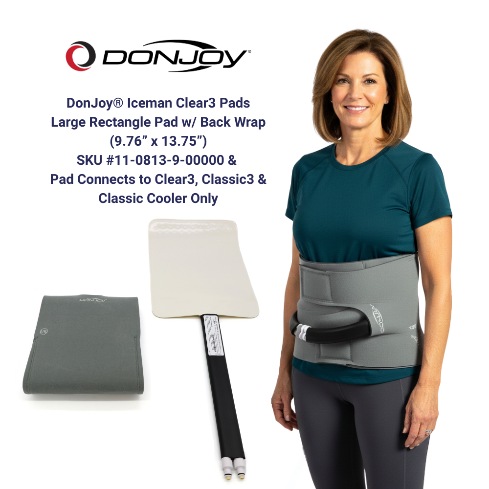 Donjoy® IceMan Clear3 Replacement Wrap-On Pads - 11-0813-9-00000 & 11-0614-9-00000 Donjoy® IceMan Clear3 Replacement Wrap-On Pads - Large Rectangle Pad & Compressive Spine Wrap 99.00 by My Cold Therapy 