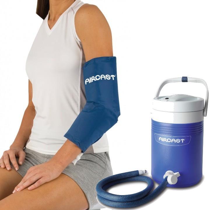 Purchase Aircast Elbow Cryo Cuff + Cooler, a portable cold-water compression therapy system that helps minimize inflammation, swelling and joint pain for at-home compression therapy.